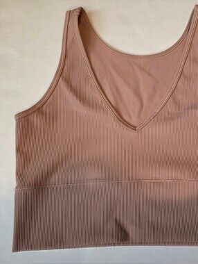 Lululemon Ribbed Mauve Crop Tank Top, Size 12 Used, Great Condition.